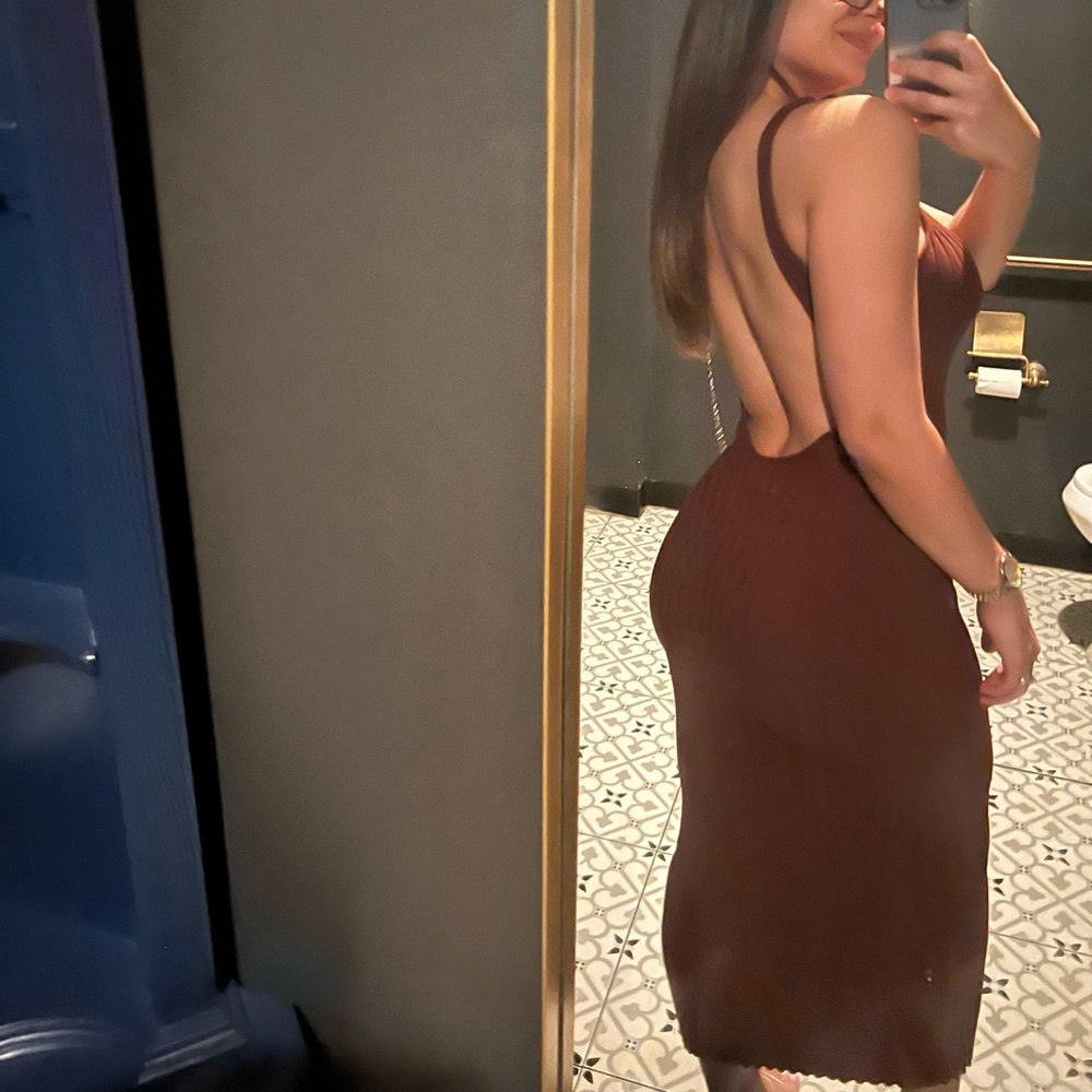 Knit Maxi dress chocolate color